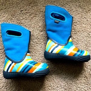 Bogs Prairie Stripes Waterproof Insulated Boot Youth 10